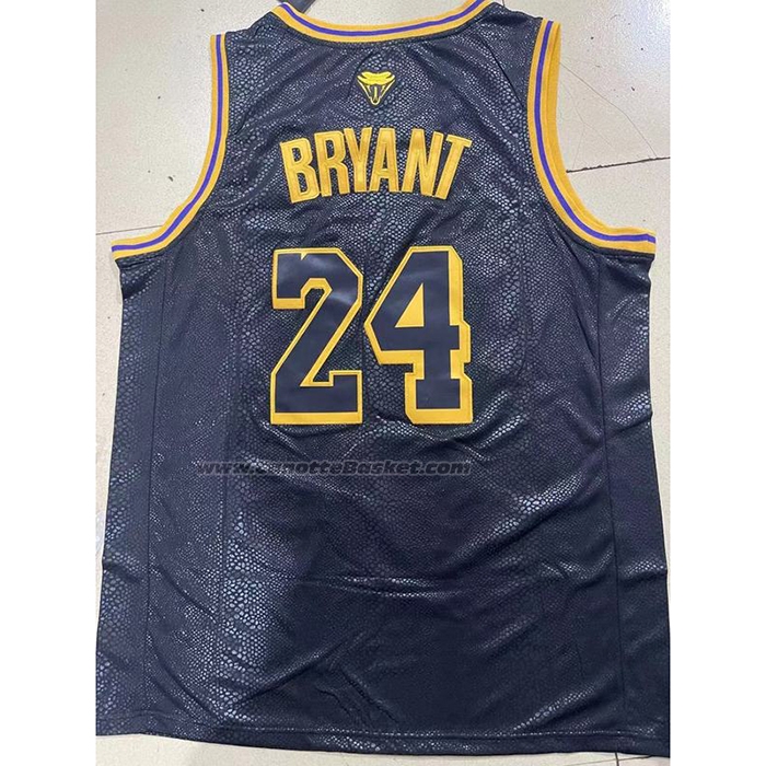 Maglia Los Angeles Lakers Kobe Bryant #8 24 Black Mamba Snakeskin Nero